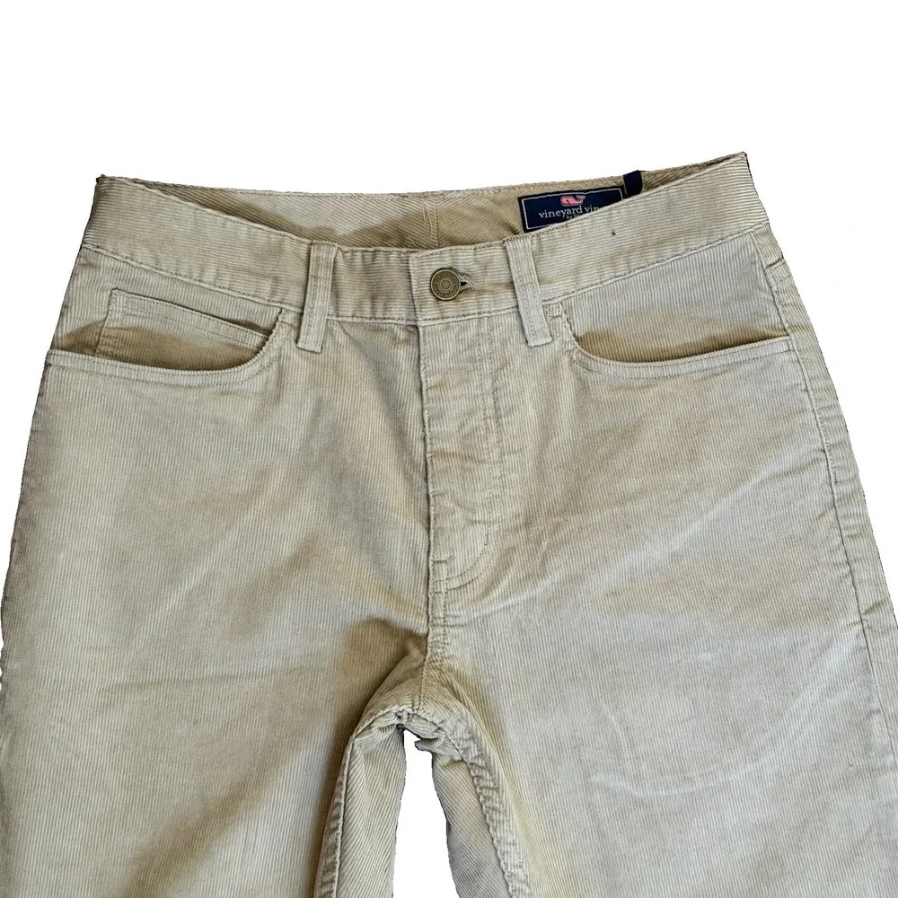 Vineyard Vines Pants Mens 30x30 Beige Corduroy Khaki Straight Leg Preppy Office